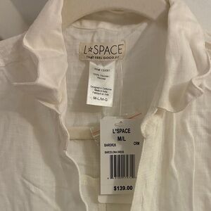 NWT L Space white linen cover up